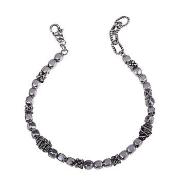 Bracciale uomo Giacomo Burroni argento filigrana e pepite Regolabile 19-21 cm