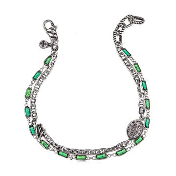 Bracciale rosario da uomo Giacomo Burroni argento 925 Regolabile 19-21 cm