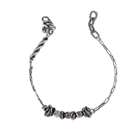 Bracciale uomo Giacomo Burroni argento con decoro fantasia Regolabile 19-21 cm