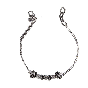 Bracciale uomo Giacomo Burroni argento con decoro fantasia Regolabile 19-21 cm