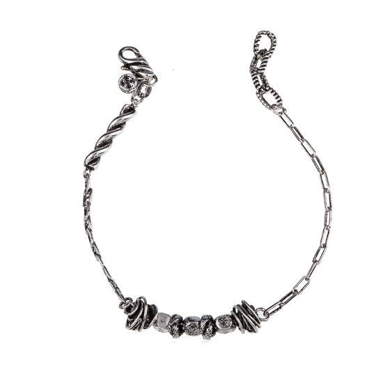 Bracciale uomo Giacomo Burroni argento con decoro fantasia Regolabile 19-21 cm