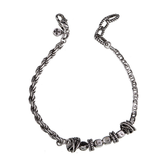 Bracciale uomo Giacomo Burroni argento 925 decoro fantasia Regolabile 19-21 cm