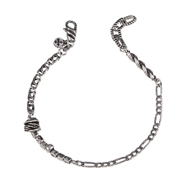 Bracciale uomo Giacomo Burroni argento 925 con filo ritorto Regolabile 19-21 cm