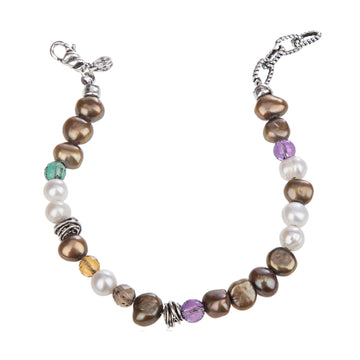 Bracciale uomo Giacomo Burroni argento con pietre viola Regolabile 19-21 cm