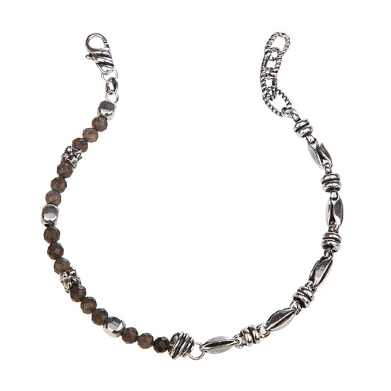 Bracciale uomo Giacomo Burroni argento con pietre colorate Regolabile 19-21 cm