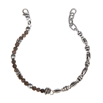 Bracciale uomo Giacomo Burroni argento con pietre colorate Regolabile 19-21 cm