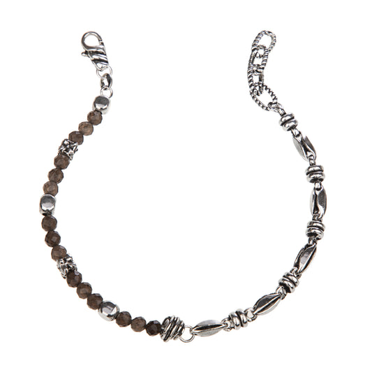 Bracciale uomo Giacomo Burroni argento con pietre colorate Regolabile 19-21 cm