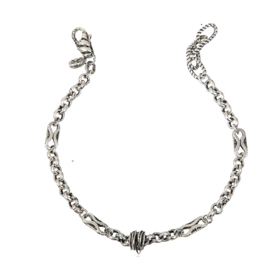 Bracciale catena da uomo Giacomo Burroni in argento 925 Regolabile 19-21 cm