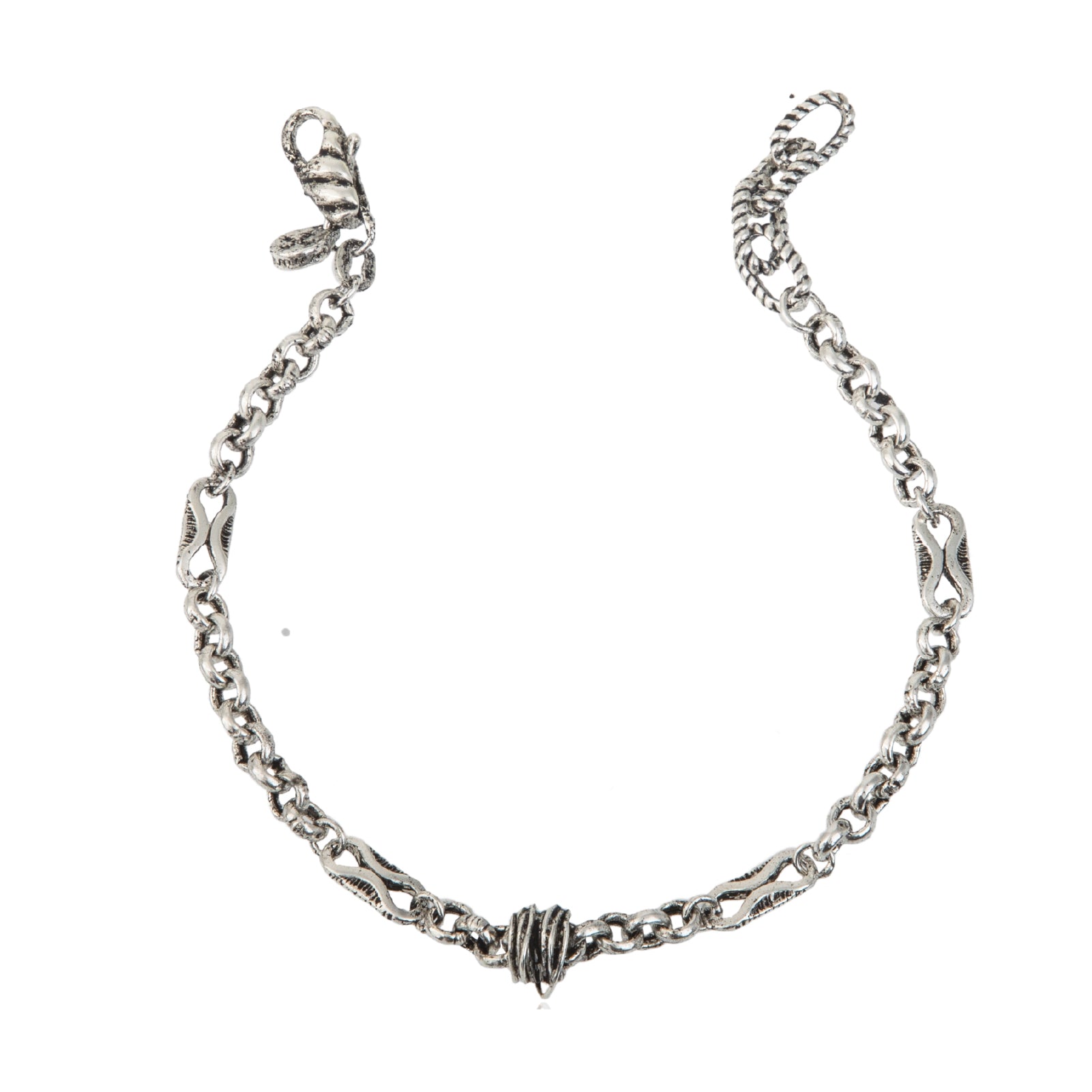 Bracciale catena da uomo Giacomo Burroni in argento 925 Regolabile 19-21 cm