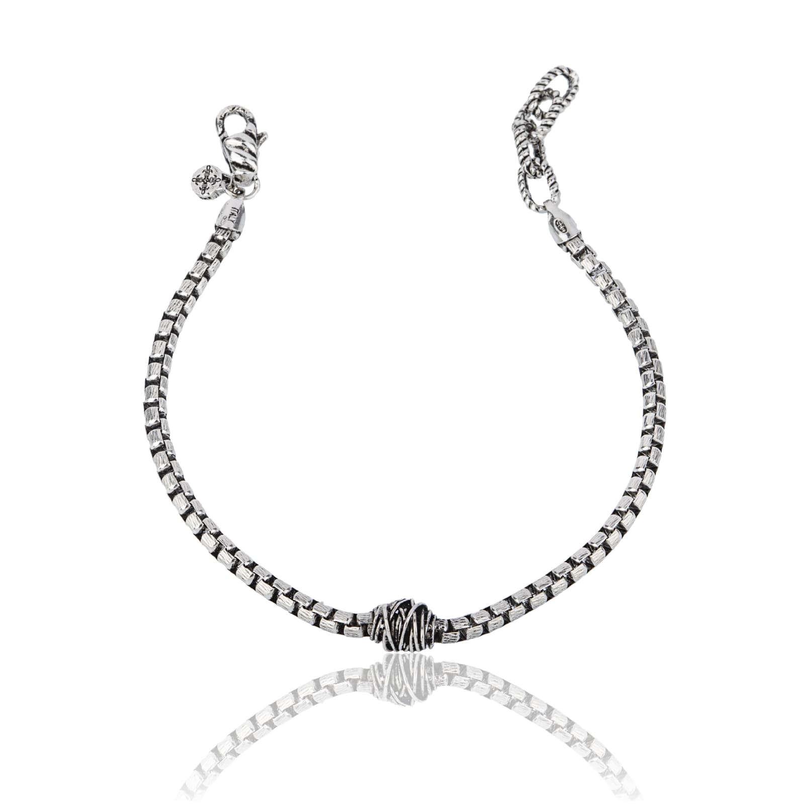 Bracciale Giacomo Burroni argento con catena veneziana Regolabile 19-21 cm