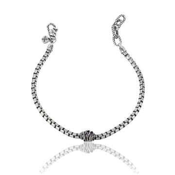 Bracciale Giacomo Burroni argento con catena veneziana Regolabile 19-21 cm