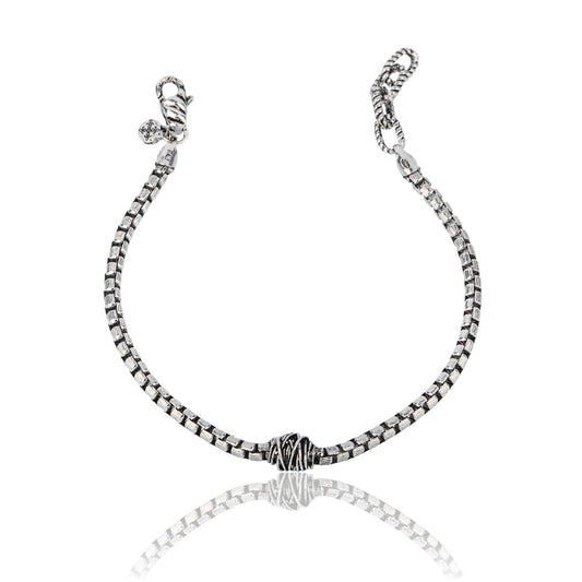 Bracciale Giacomo Burroni argento con catena veneziana Regolabile 19-21 cm