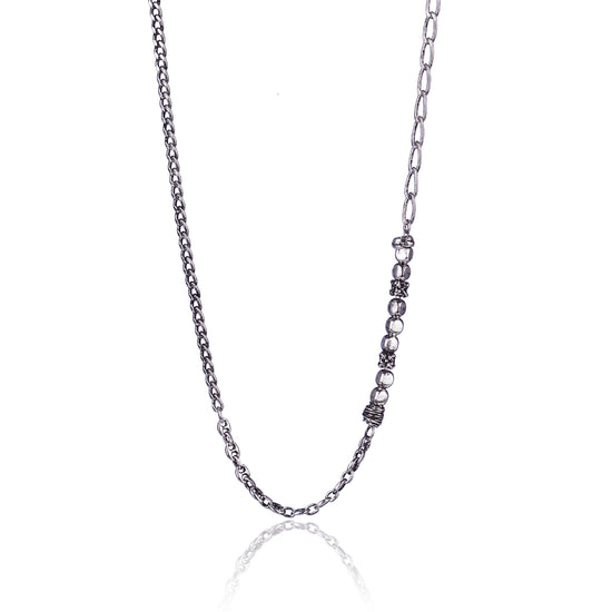 Collana uomo Giacomo Burroni argento con nodi e decori MISURA UNICA