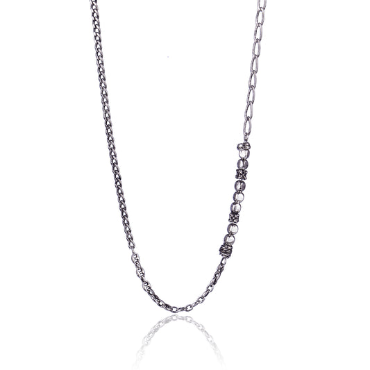 Collana uomo Giacomo Burroni argento con nodi e decori MISURA UNICA