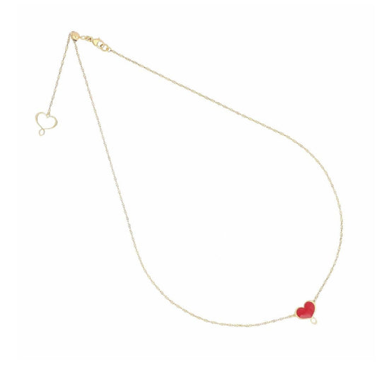 Collana donna Maman et Sophie Logo argento dorato cuore rosso GHMES1-1