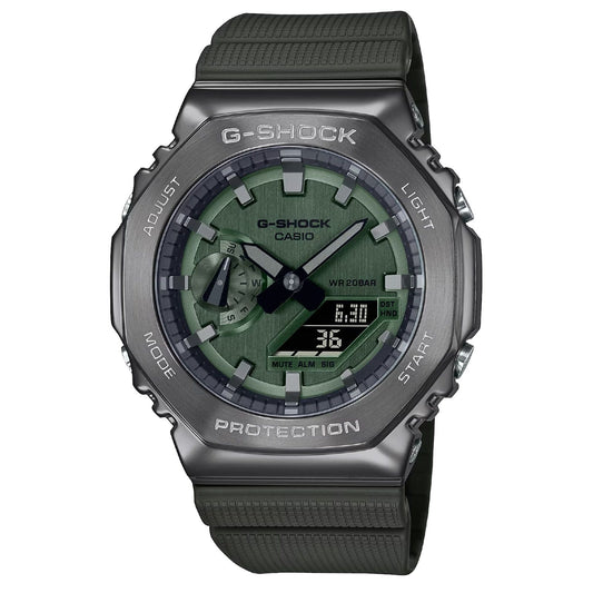 Orologio digitale analogico uomo Casio G-Shock resina verde 49x44mm GM-2100B-3AER-1