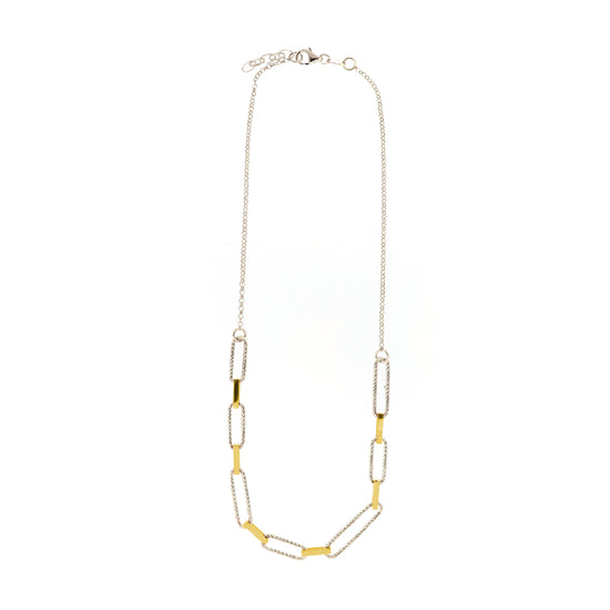 Collana girocollo donna Fraboso Gioielli argento maglie ovali piccole oro GR10507BP