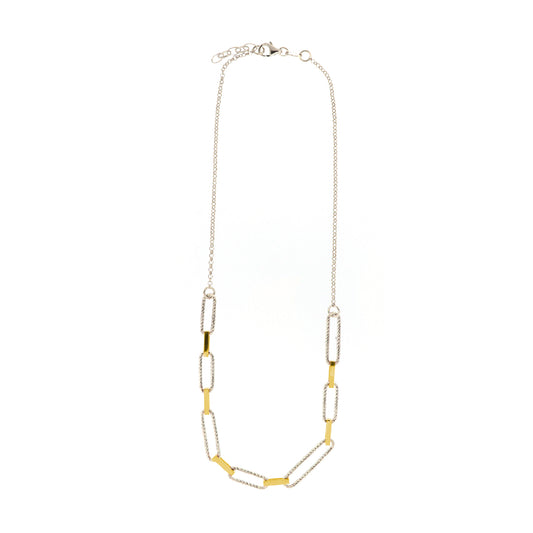 Collana girocollo donna Fraboso Gioielli argento maglie ovali piccole oro GR10507BP