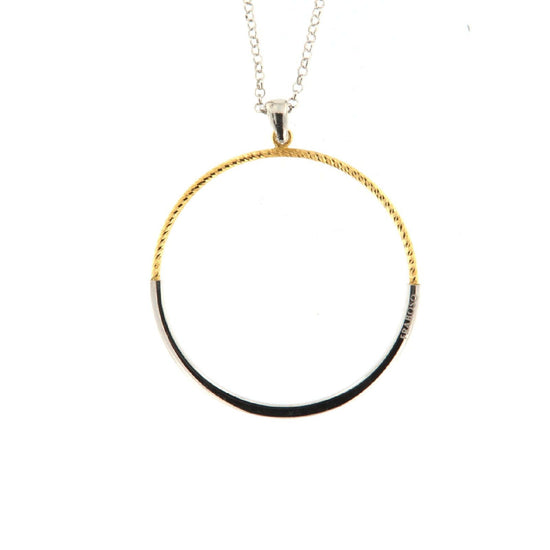 Collana donna Fraboso Gioielli in argento con pendente bicolor oro GR10574BPCR70-1
