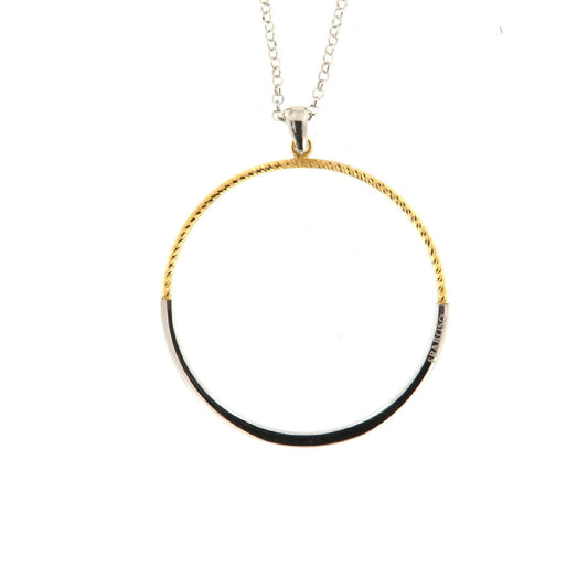 Collana donna Fraboso Gioielli in argento con pendente bicolor oro GR10574BPCR70-1