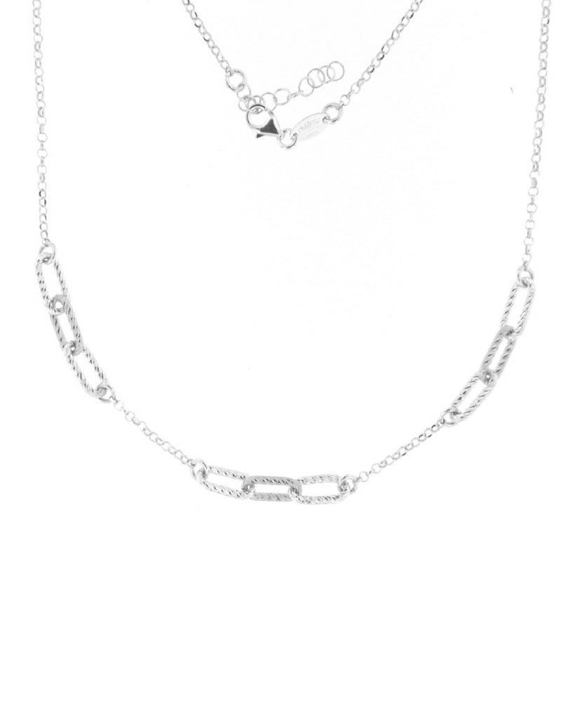 Collana girocollo da donna della collezione Fraboso Gioielli in argento 925 rodiato con maglie ovali GR10594RH