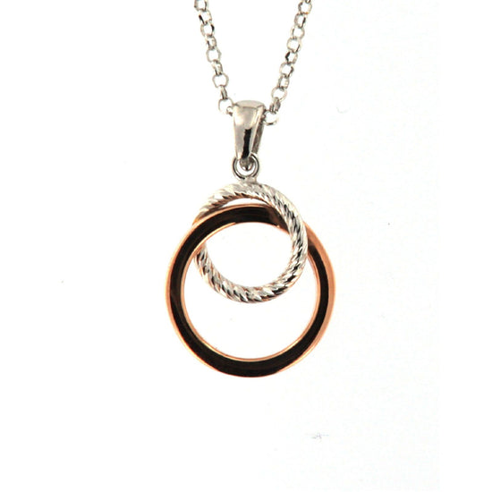 Collana donna Fraboso Gioielli in argento rosé due cerchi GR10615BCRD-1