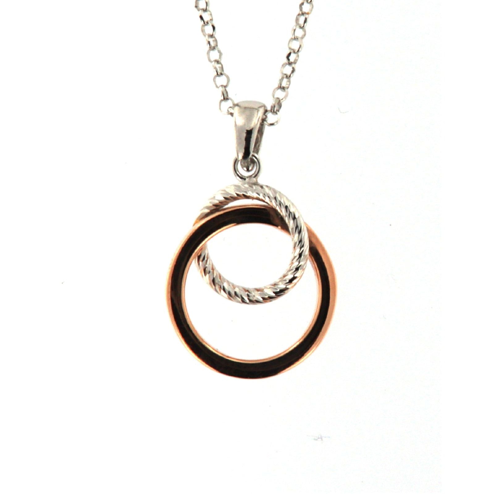 Collana donna Fraboso Gioielli in argento rosé due cerchi GR10615BCRD-1