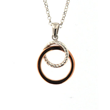 Collana donna Fraboso Gioielli in argento rosé due cerchi GR10615BCRD-1