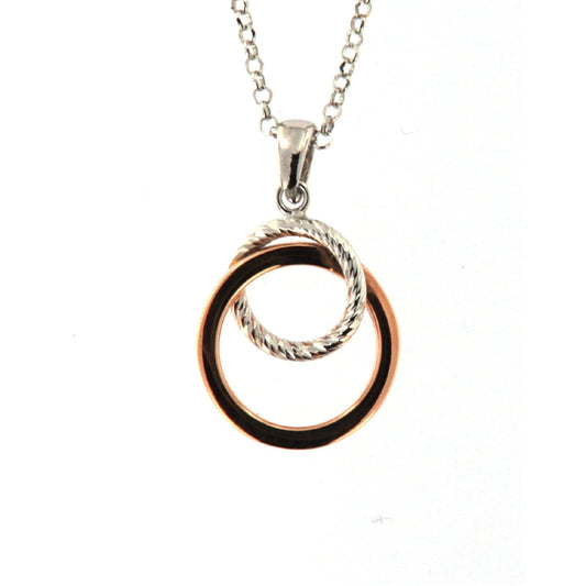Collana donna Fraboso Gioielli in argento rosé due cerchi GR10615BCRD-1
