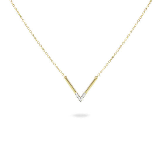 Collana donna Rue Des Mille Shapes in argento oro con V e zirconi GRZ-020-M2-AU-1