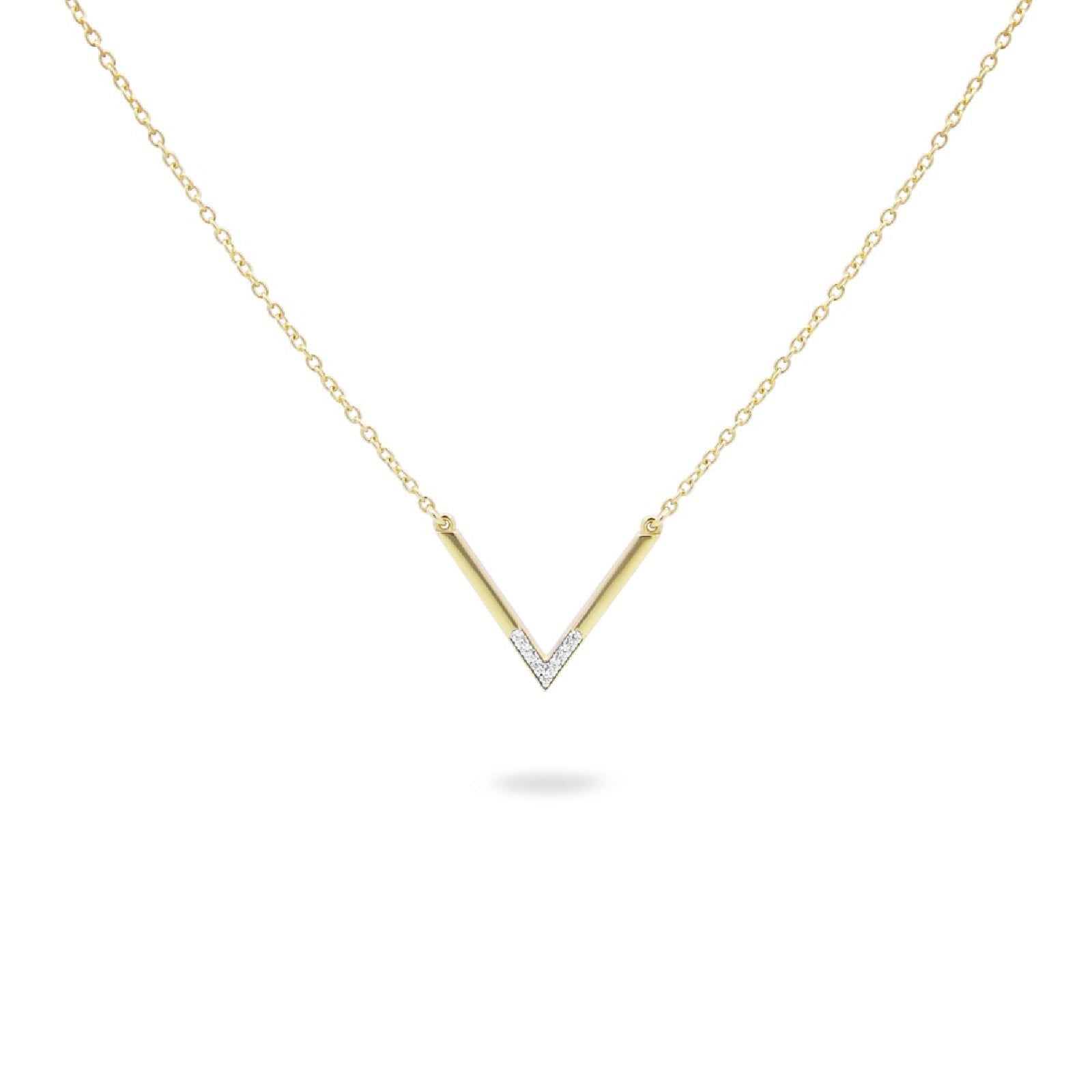 Collana donna Rue Des Mille Shapes in argento oro con V e zirconi GRZ-020-M2-AU-1