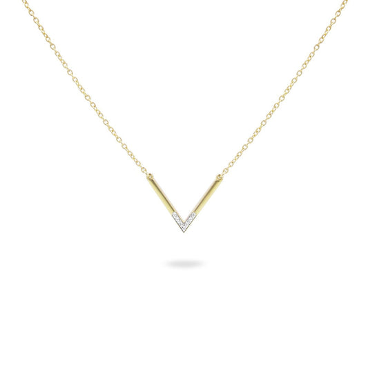 Collana donna Rue Des Mille Shapes in argento oro con V e zirconi GRZ-020-M2-AU-1