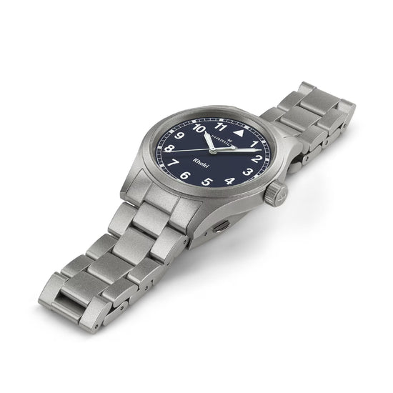 Orologio solo tempo da uomo Hamilton in acciaio quadrante blu MISURA UNICA