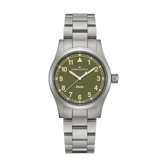 Orologio solo tempo uomo Hamilton in acciaio quadrante verde MISURA UNICA