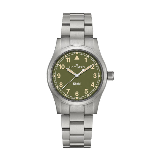 Orologio solo tempo uomo Hamilton in acciaio quadrante verde MISURA UNICA