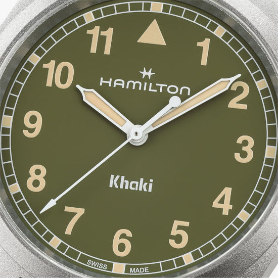 Orologio solo tempo uomo Hamilton in acciaio quadrante verde MISURA UNICA