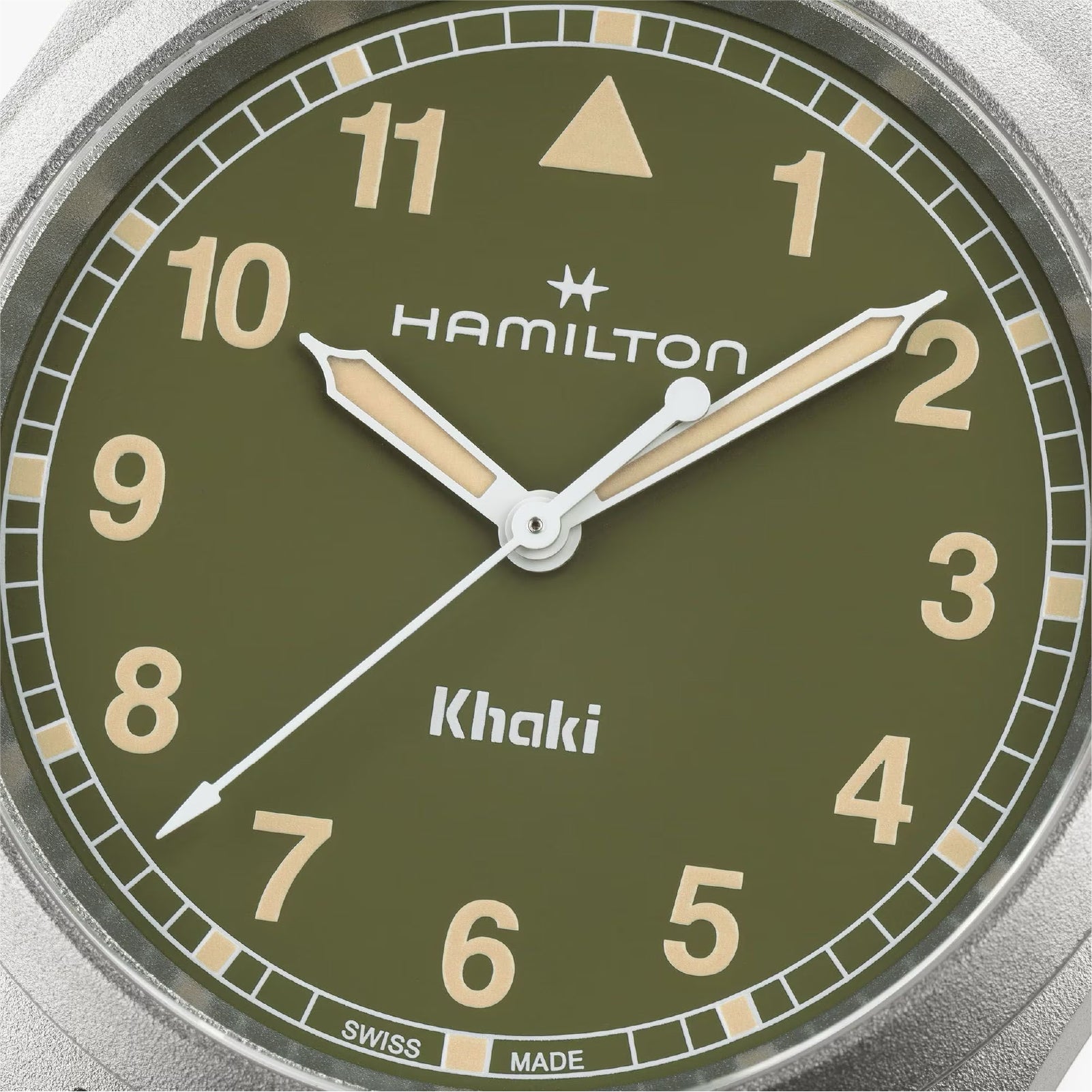 Orologio solo tempo uomo Hamilton in acciaio quadrante verde MISURA UNICA