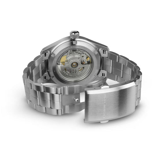 Orologio automatico da uomo Hamilton in acciaio quadrante blu MISURA UNICA