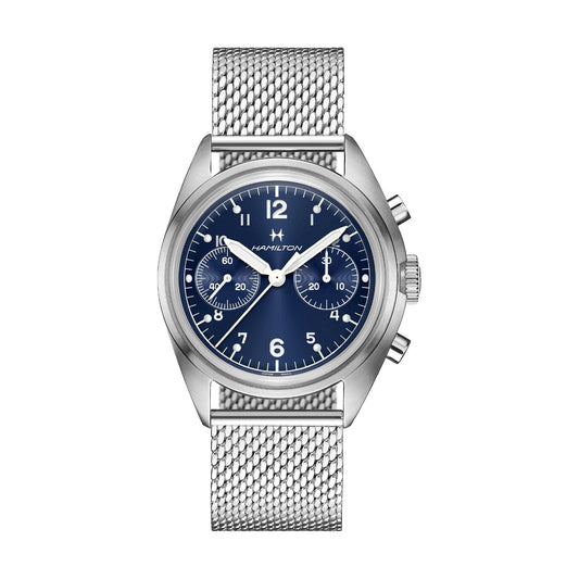 Orologio cronografo Hamilton Khaki Aviation quadrante blu MISURA UNICA