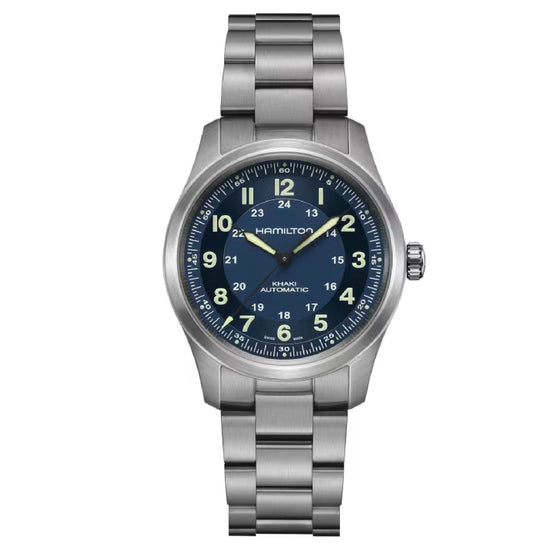 Orologio automatico Hamilton Khaki Field donna cassa 38mm titanio, blu H70205140-1