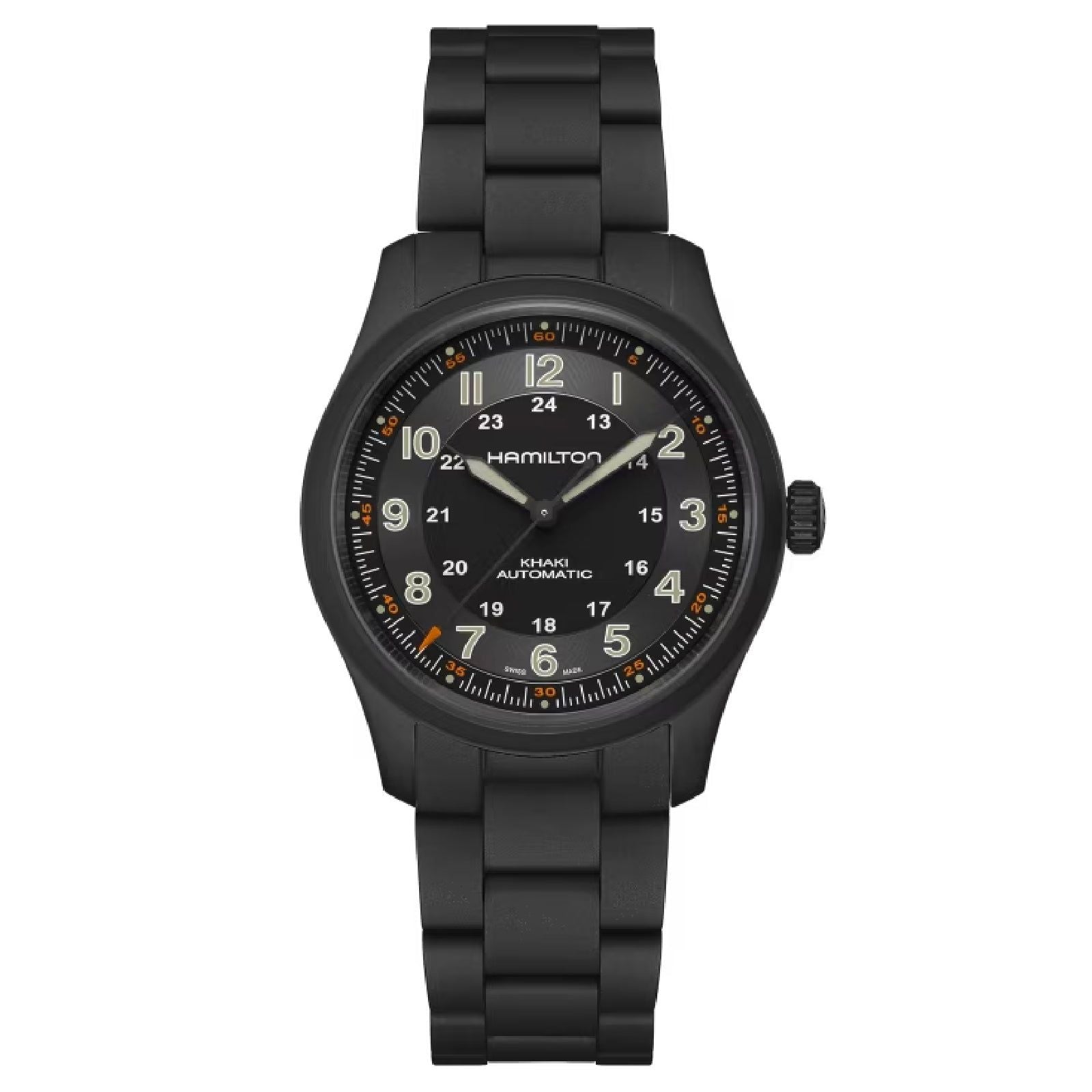 Orologio automatico Hamilton Khaki Field uomo cassa 38mm titanio nero H70215130-1