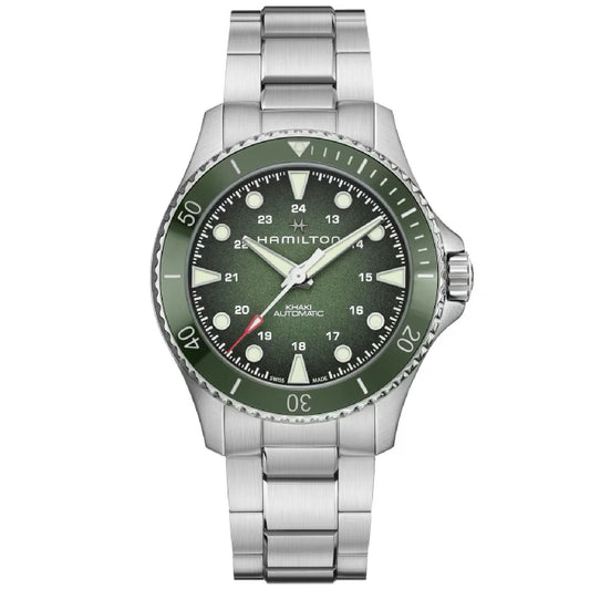 Orologio automatico uomo Hamilton Khaki Navy acciaio ceramica verde 43mm H82525160-1