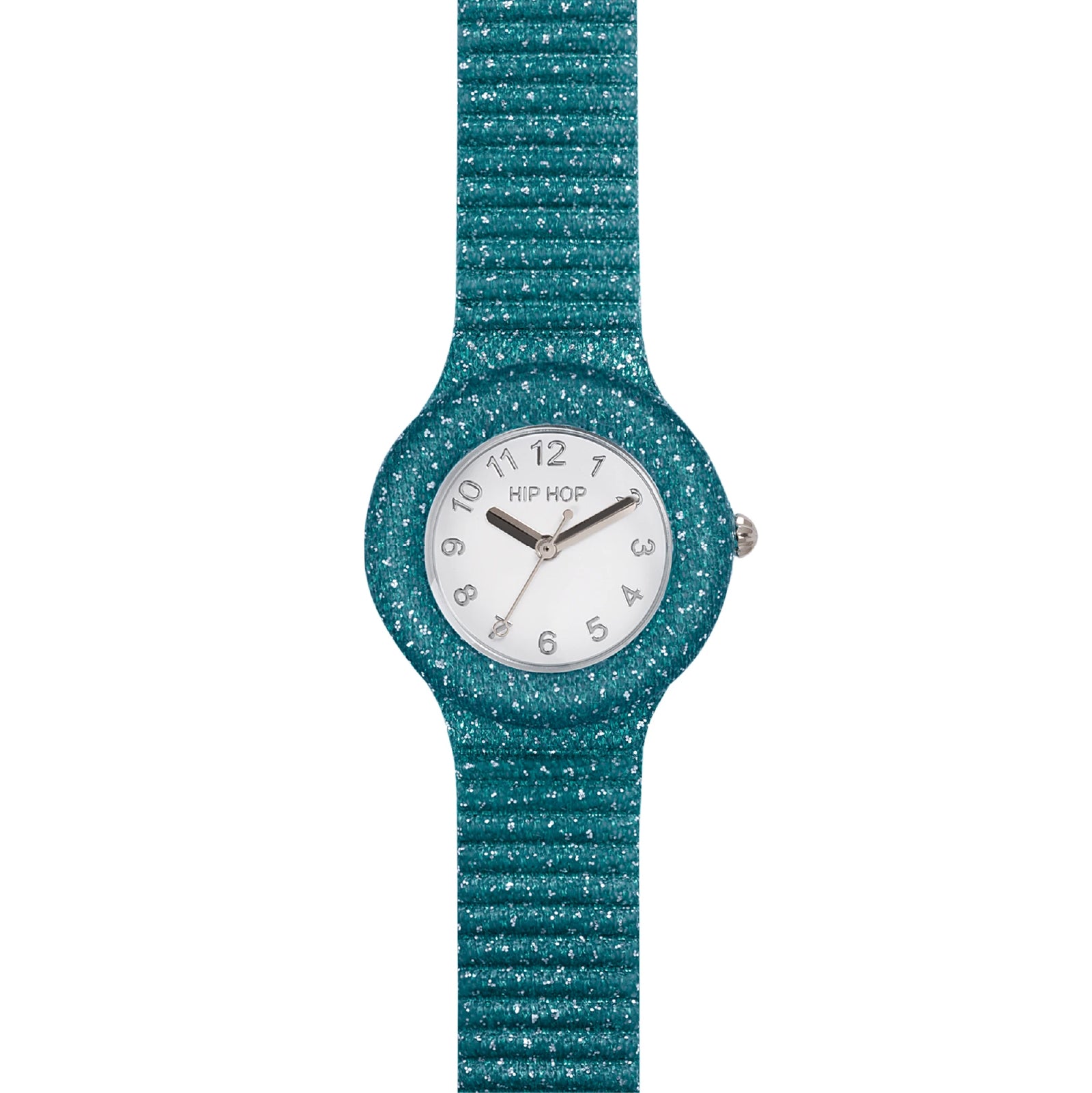 Orologio solo tempo donna Hip Hop in silicone glitter verde