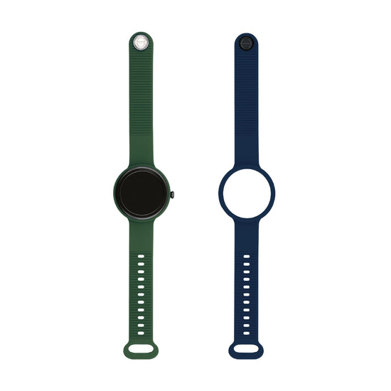 Orologio Smartwatch uomo Hip Hop in silicone verde e blu MISURA UNICA