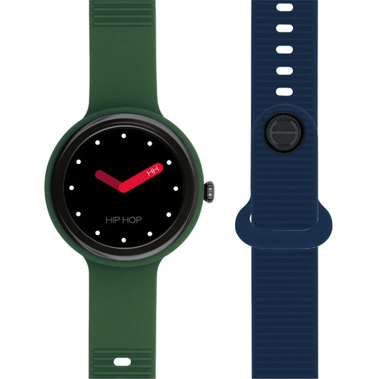 Orologio Smartwatch uomo Hip Hop in silicone verde e blu MISURA UNICA