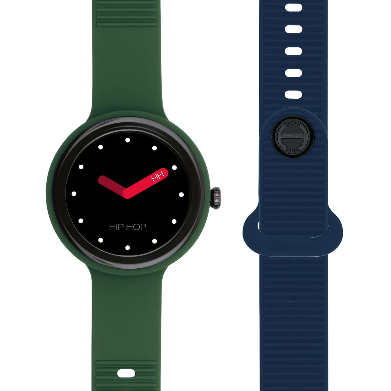 Orologio Smartwatch uomo Hip Hop in silicone verde e blu MISURA UNICA
