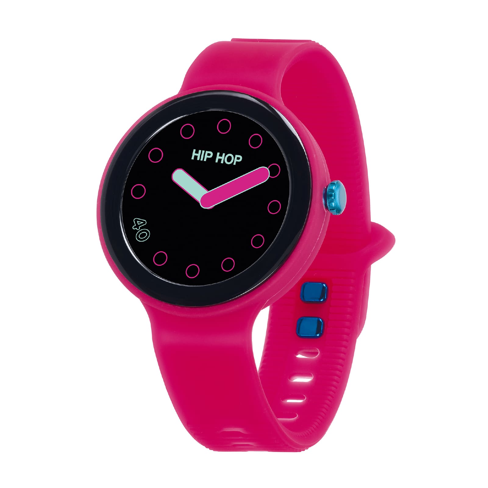 Orologio Smartwatch Hip Hop in silicone fucsia e azzurro