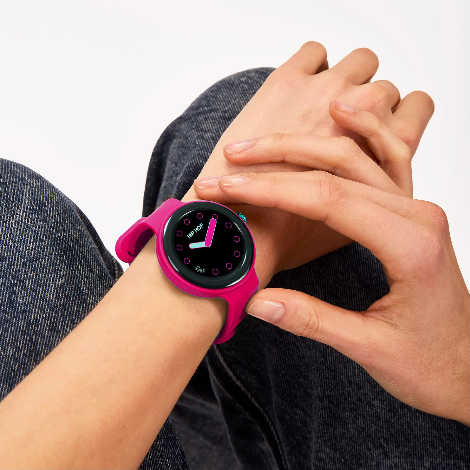 Orologio Smartwatch Hip Hop in silicone fucsia e azzurro MISURA UNICA