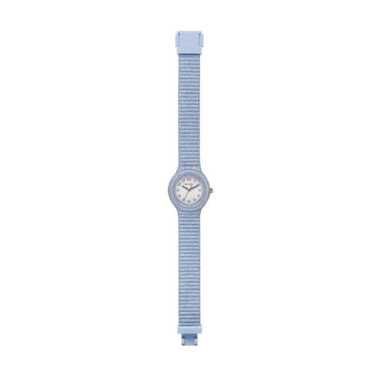 Orologio donna Hip Hop in silicone azzurro con glitter MISURA UNICA