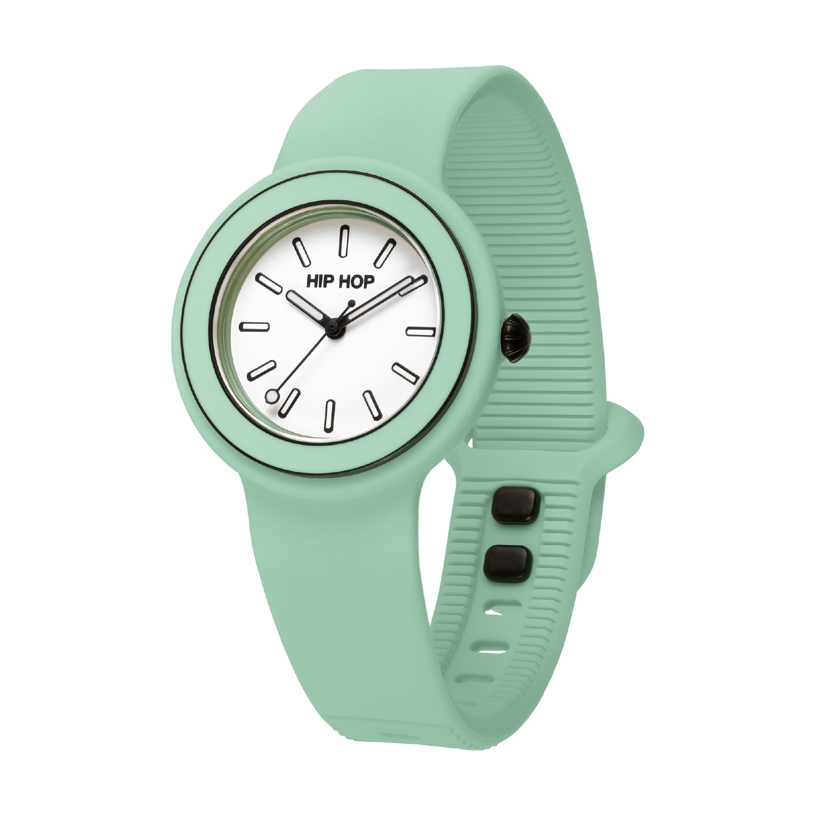 Orologio da donna Hip Hop in silicone di colore verde